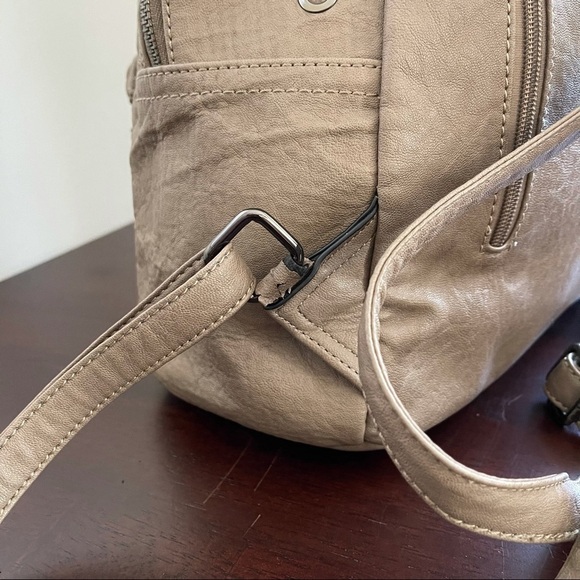 Unique Fashion Backpack Brown Beige Grommets Fashion Bag Made and Bought Greece‎ - Picture 15 of 15